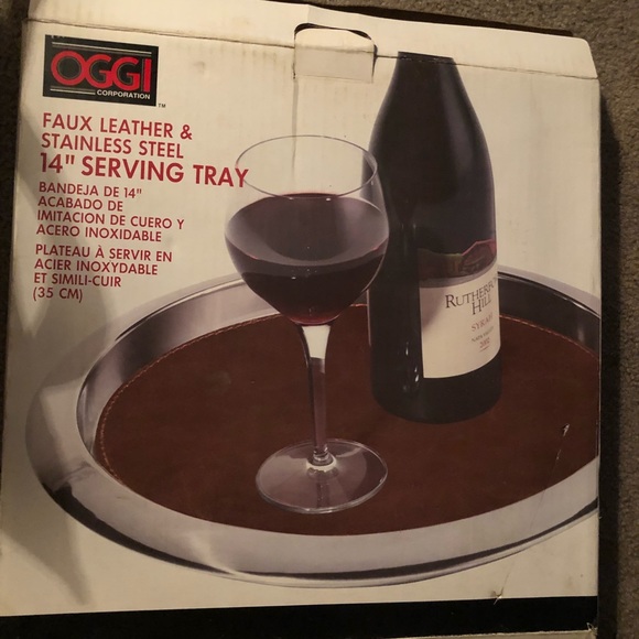 Oggi Faux Leather Serving Tray - Picture 1 of 7